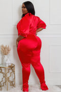 Two Piece Set, Semi-stretch Bodysuit & Pants Set