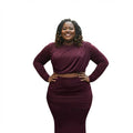 Plus Size Shirring Detailed Top & Long Skirt Set