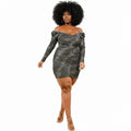 Foil & Glitter Wavy Print Mini Dress