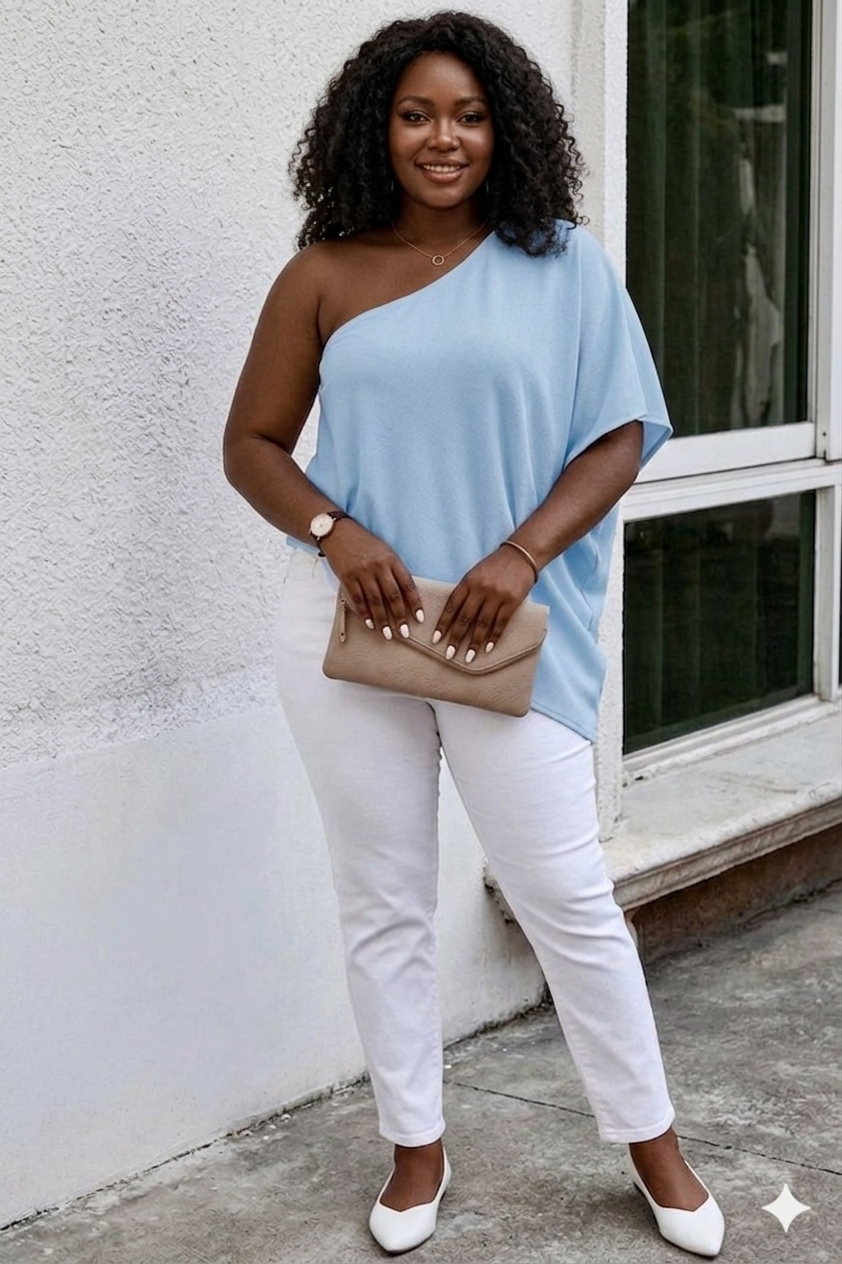 Plus Size Shoulder Solid Casual Loose Fit Shirt