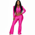 Plus Satin 3/4 Sleeve Wide Leg 2 Piece Set