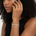 Wide Triple Crystal Cuff Bracelet