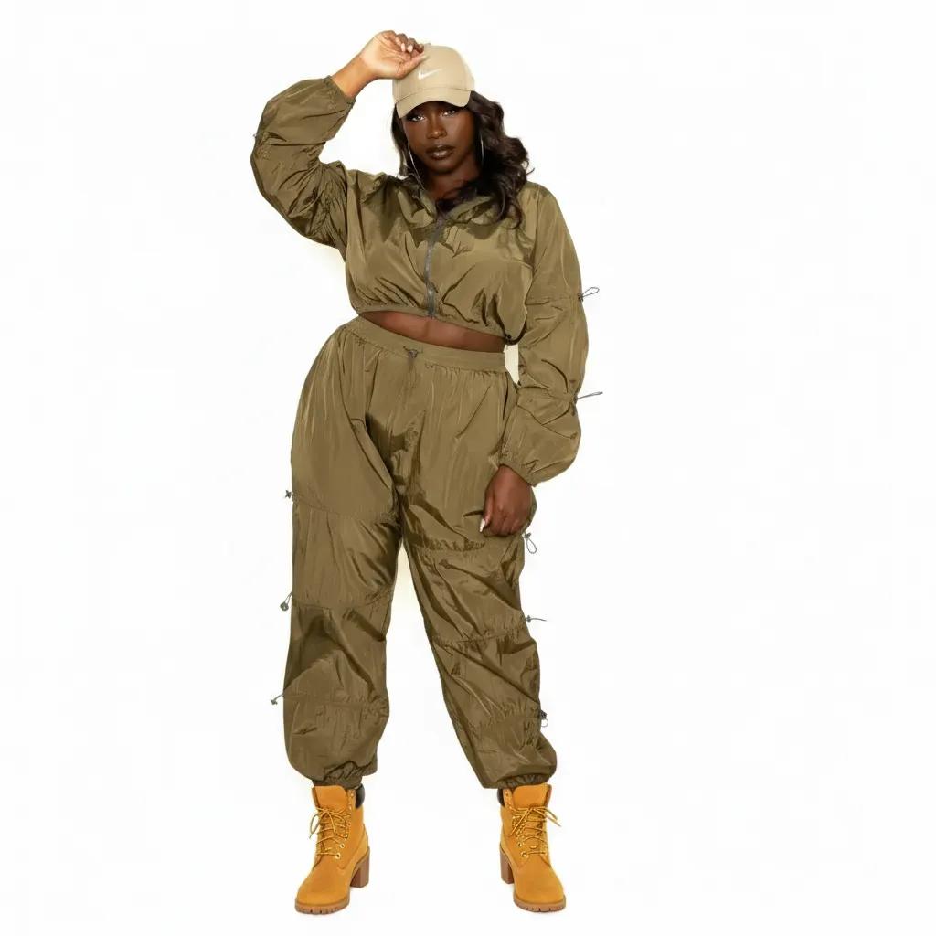 Active Zip Up Set With Cord Lock Detail