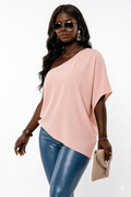 Plus Size Shoulder Solid Casual Loose Fit Shirt