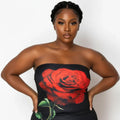 Strapless Floral Bodycon