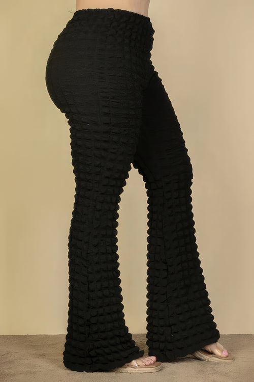 Bubble Fabric Flare Pants